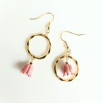 ヴィンテージ★チューリップのフープピアス＆イヤリング＜ピンク×ゴールド＞