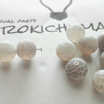 ファイヤーアゲートビーズ　ホワイト＆グレー　8mm　10pcs　1セット