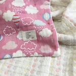 8重ガーゼケット☆雨雲と気球柄☆100×70cm