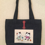 ねこ刺繍のトートバッグ