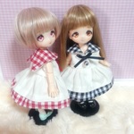 黒 ギンガムチェック ねこえり セーラー オビツ11