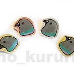 鳥 鳩 ドバト プラ板ブローチ 1140-1143