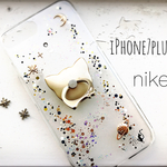 yk14x様専用♥黒ケース 月大♥受注生産：iPhone6(6S) 宇宙猫 スマホケース