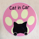 肉球猫シルエットステッカー(ピンク)