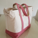 【arietyu様専用ページ】マザーズバッグ　サイドリボン　ピンク&グレー【送料込】