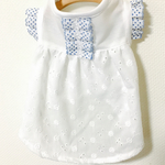 再販接触冷感 刺繍レースのワンピース ブルー