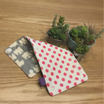 《閉店セール》水筒肩ひもカバー　キラキラ　ラメ　赤　ドット/北欧　鳥　バード