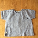 リネンビッグTシャツ★L★ブルーダンガリー