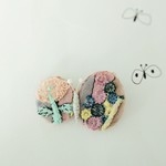 チョウチョブローチ　ミナペルホネン生地使用