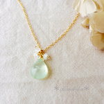 プレナイトとレインボームーンストーンのネックレス