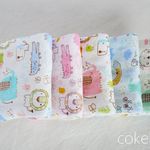 ほのぼのアニマル( ¨̮ ) ふわふわ&やわらか８重ガーゼ ハンカチ5枚セット（無添加ガーゼ使用）入園入学