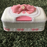 New🌹ウェットティッシュケース ホワイト×ピンク