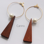 ウッド  パール ピアス.イヤリング