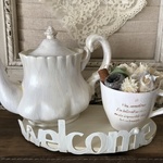 ホワイトシャビーなwelcomeティーパーティーセット