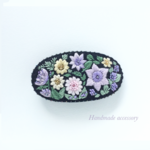 花の刺繍バレッタ　No.6