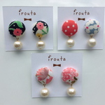 クルミボタンのピアス