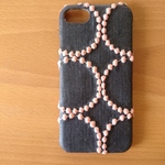 *受注製作*ミナペルホネン*タンバリン*チャコールグレー×ピンク*mina perhonen*iPhoneケース*iPhoneカバー*スマホケース*スマホカバー