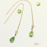 ペリドットピアス14kgf 