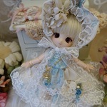 *～ブルー*ローズ～* ミニスウィーツドール*オビツ11*ドレスset