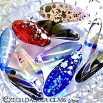 【チェコスロバキア直送!!】イリュージョンチェコガラス✧ ミックスカラー１０個セット♫【短剣符シェイプ】【人気シリーズpartⅤ✧】