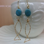 ターコイズとお魚ピアス
