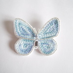 刺繍の蝶のブローチ<ブルー>_#119_emb. butterfly brooch<blue>