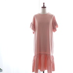 （final sale）フリル袖ワンピース(ピンクベージュ)