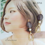 No.711 きらり✦︎ゴールド透かしピアス