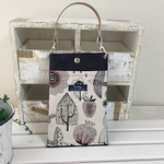 本革グリップ スマホポーチ 北欧どうぶつの森×denim