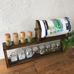 コストコサイズ 2段kitchen paper shelf long w62 h38 DB キッチンペーパー スパイスラック