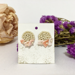 34E▽ビーズ刺繍イヤリング