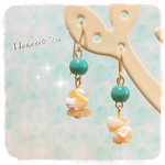 #299 ターコイズ&マザーオブパール ピアス