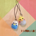 インコのストラップ  キーホルダー 羊毛フェルト ハンドメイド