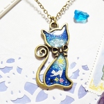 ☆ネコ in ネコ～伸び×２白ネコ～宇宙塗りレジン～☆