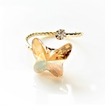 Swarovski Crystal Butterfly Gold Shadow Folk Ring