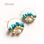 ターコイズのフープピアス