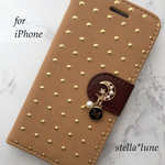  特別価格☆【iPhone6/6s/7/8】選べるイニシャル＊ドット手帳型ケース