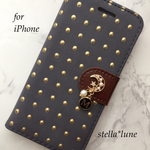  特別価格☆【iPhone6/6s/7/8】選べるイニシャル＊ドット手帳型ケース