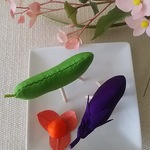 ちりめん  お盆  馬&牛  お供えもの
