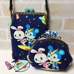 mar***さま専用＊レトロ動物＊宇宙へ♪がま口ポーチ