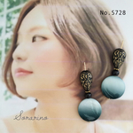 No.728 大人✦︎グリーンのグラデーション❣︎アンティークピアス