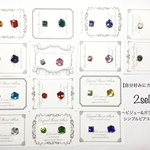 【自分好みにカスタマイズ‼︎】2select〜ビジュー&ガラスキューブのシンプルピアス&イヤリング
