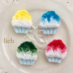 【再販】夏にぴったり刺繍ブローチ☆ふわふわかき氷