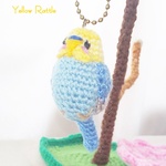 ミニインコ<ちー>(頭黄色体水色)バッグチャーム