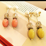 pearl cabochon pierce/earring