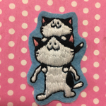 肩車なねこのワッペン