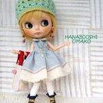 ＊爽やか襟付きボーダーワンピース＊　コーデ９点セット　＊ blythe outfit＊ブライス ＊ ブライス ＊　ワンピース・ブーツ・帽子　＊