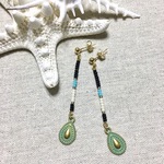 モロッコチャーム  ビーズピアス ブラック