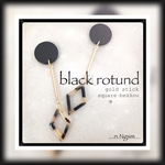 秋の新作♦︎black rotund ゴールドスティックピアス イヤリング