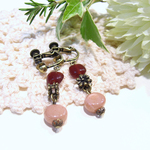 秋色　チェコデザインビーズとデイジー　イヤリング　